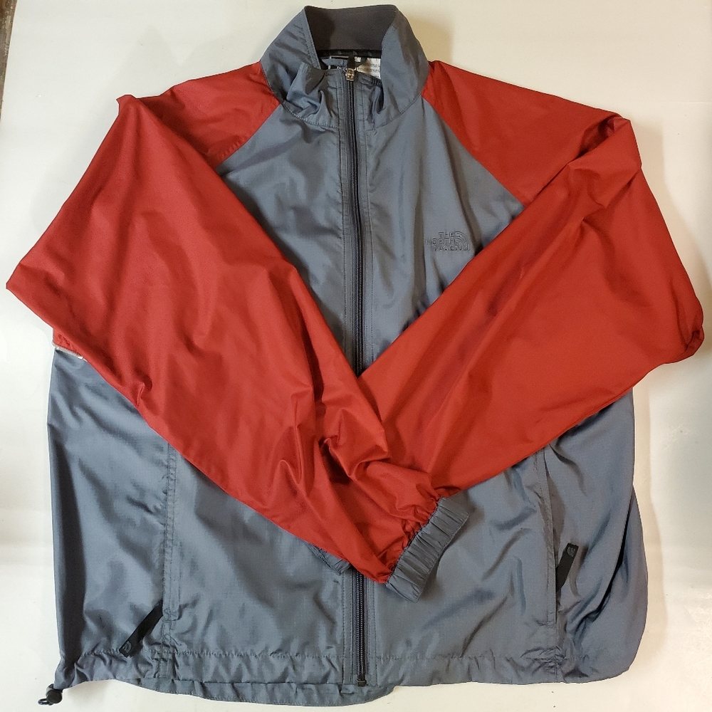 The North Face Windbreaker Jacket Grey And Red Wom